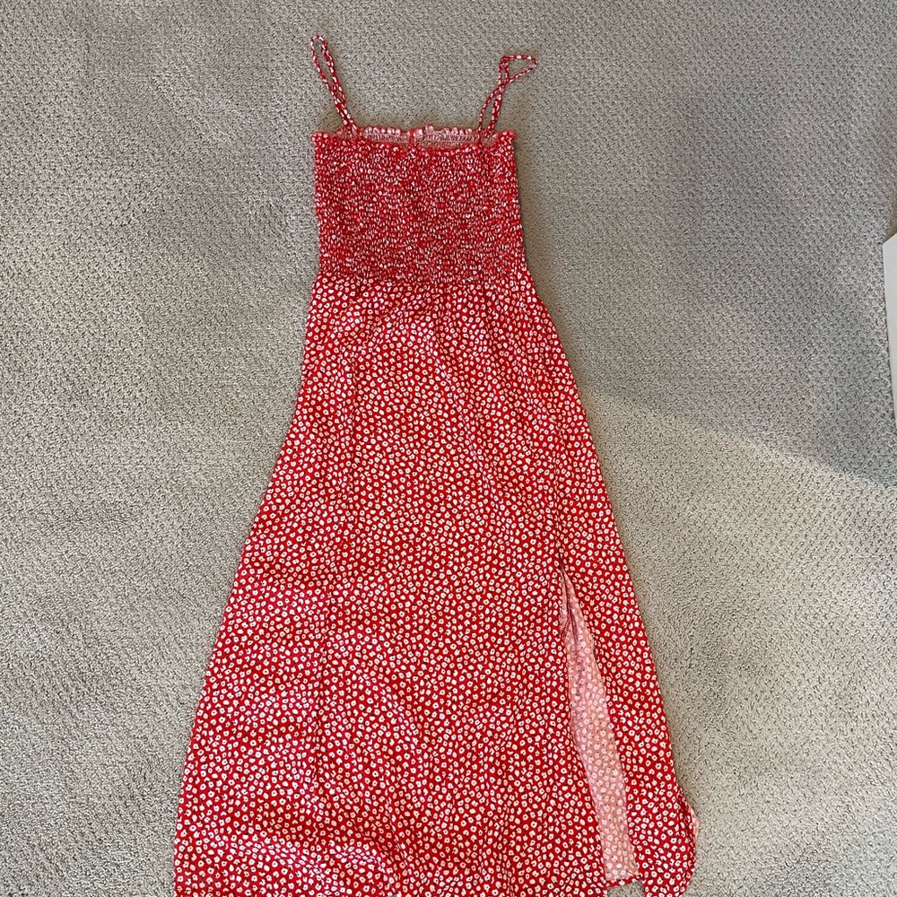 RESA Red Floral Midi Dress